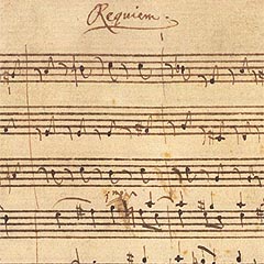 Spartito autografo della messa da morto di Mozart
